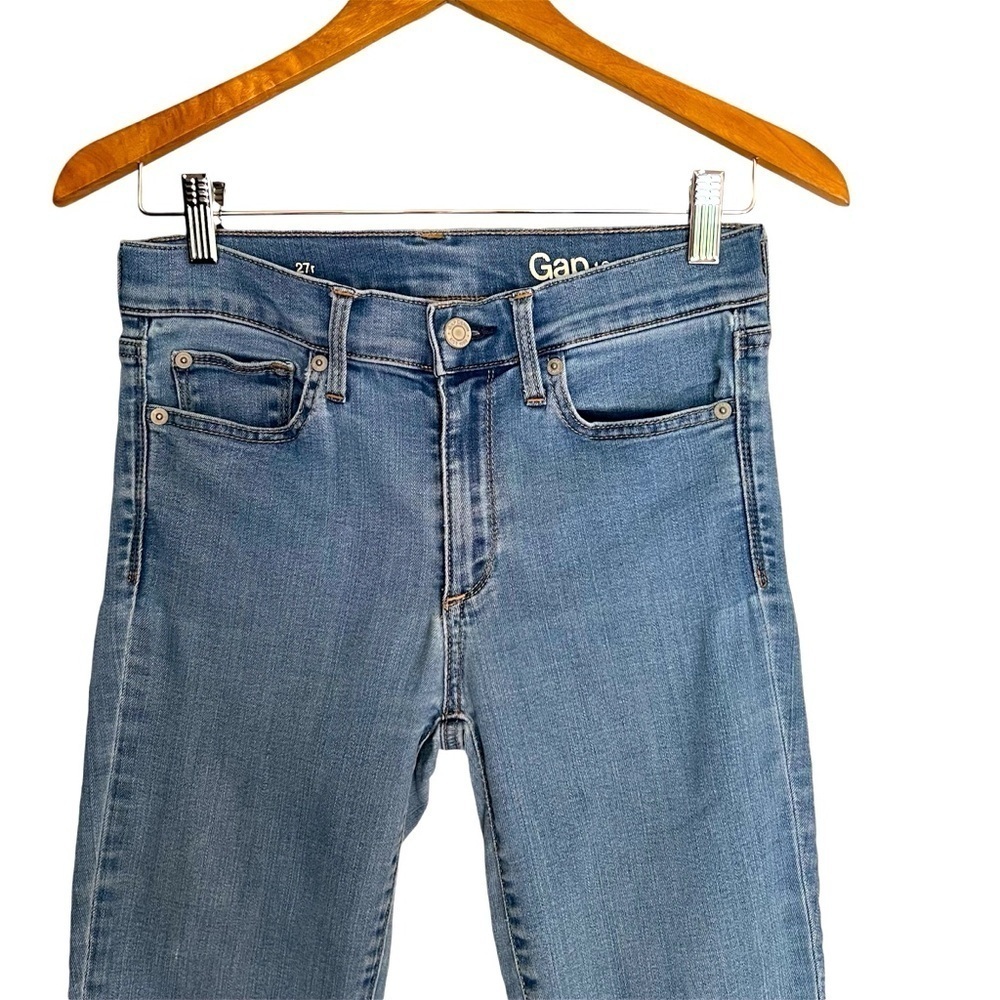 GAP Skinny Jeans 1969 Size 27 Medium Light Indigo Denim 9” High Rise - Picture 2 of 7